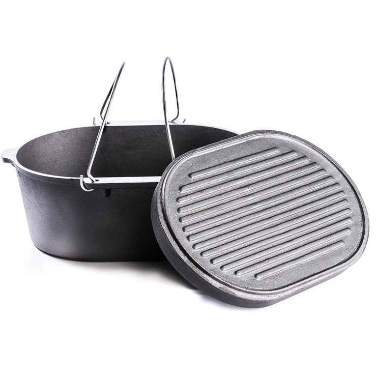 Valhal Outdoor Dutch Oven oval, 9L cast-iron pan